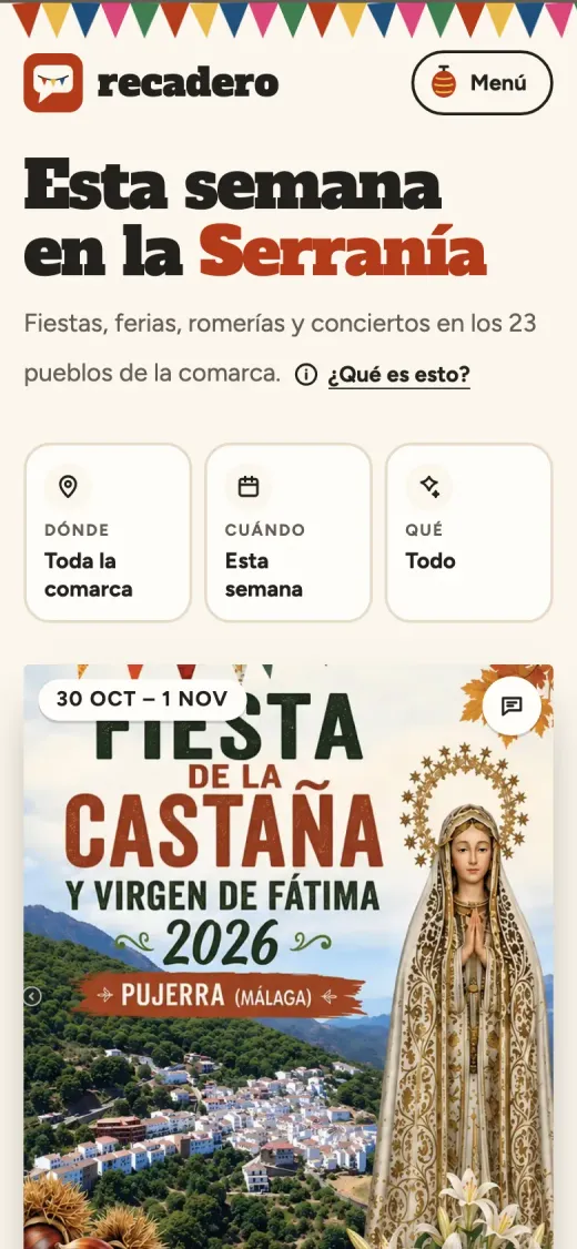 Cartelera Serranía en el móvil