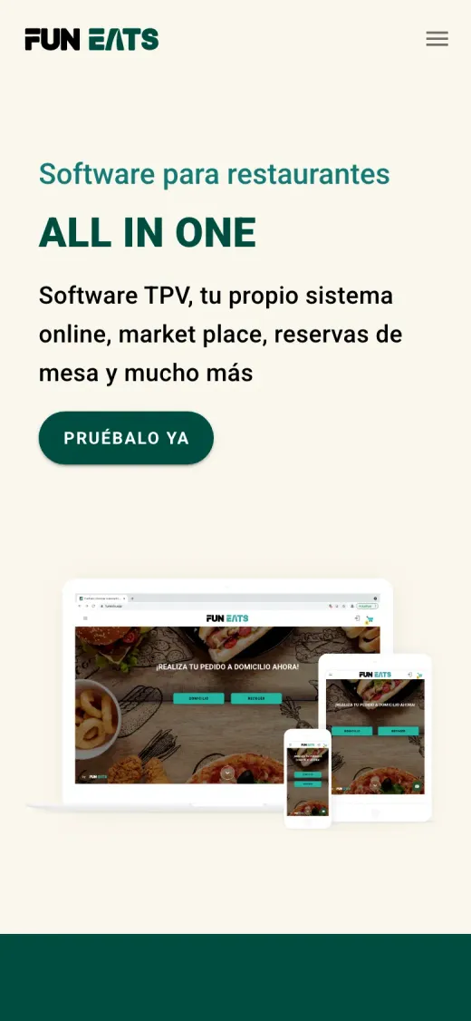 Web de FunEats en el móvil