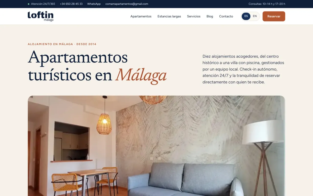 Web de Loft in Málaga: apartamentos turísticos en Málaga